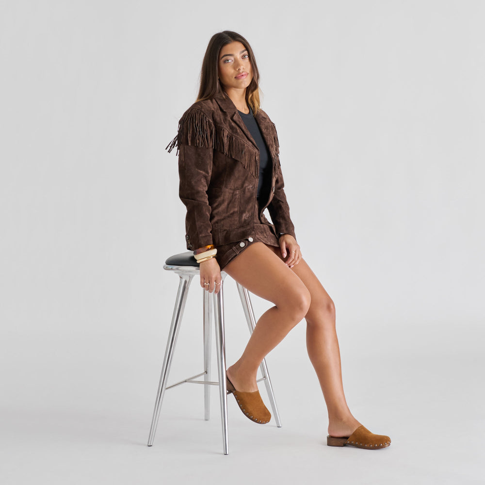 Alanis Chestnut Suede Flats / Dolce Vita