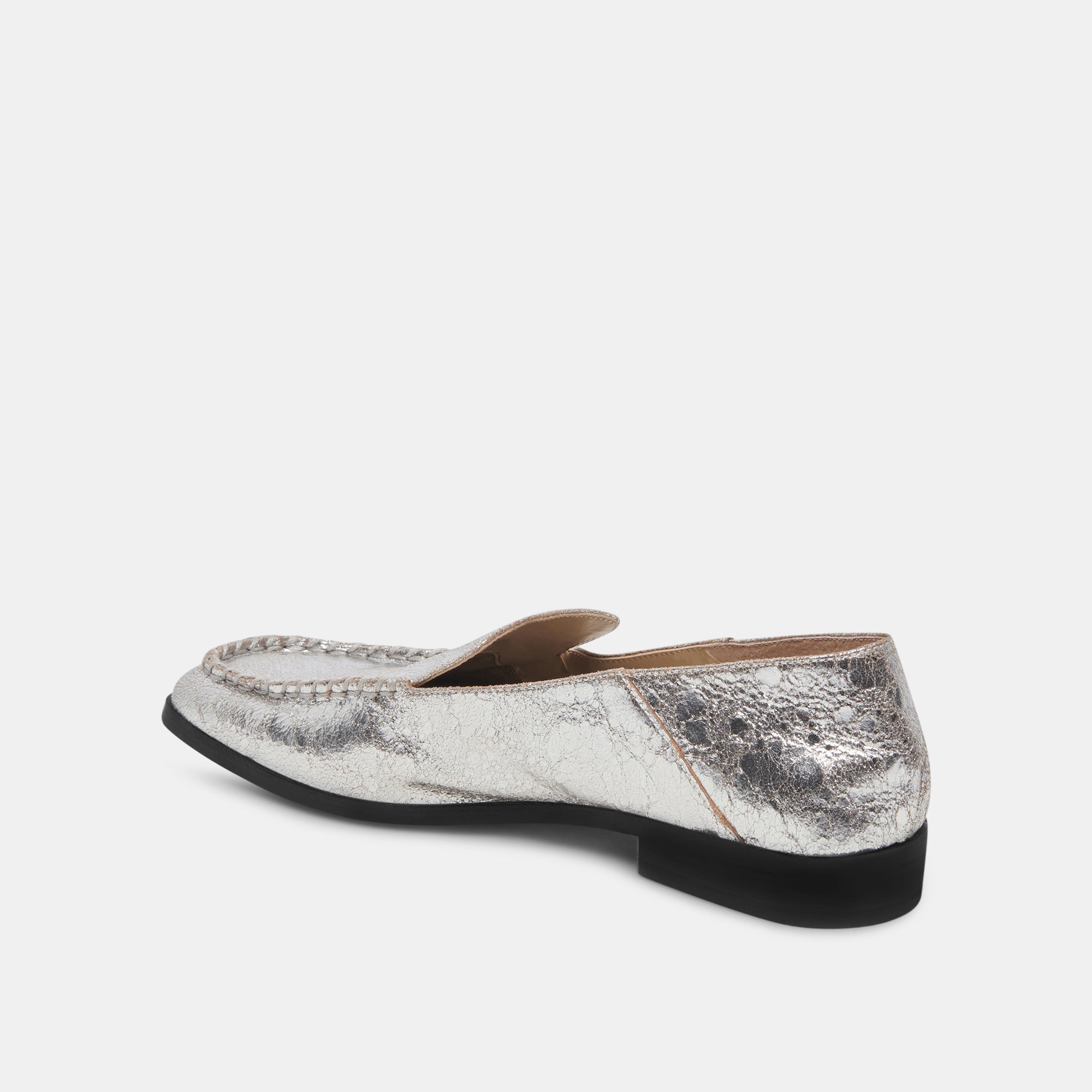 Beny Flats Silver Distressed Leather | Silver Leather Flats for Women
 – Dolce Vita / Dolce Vita