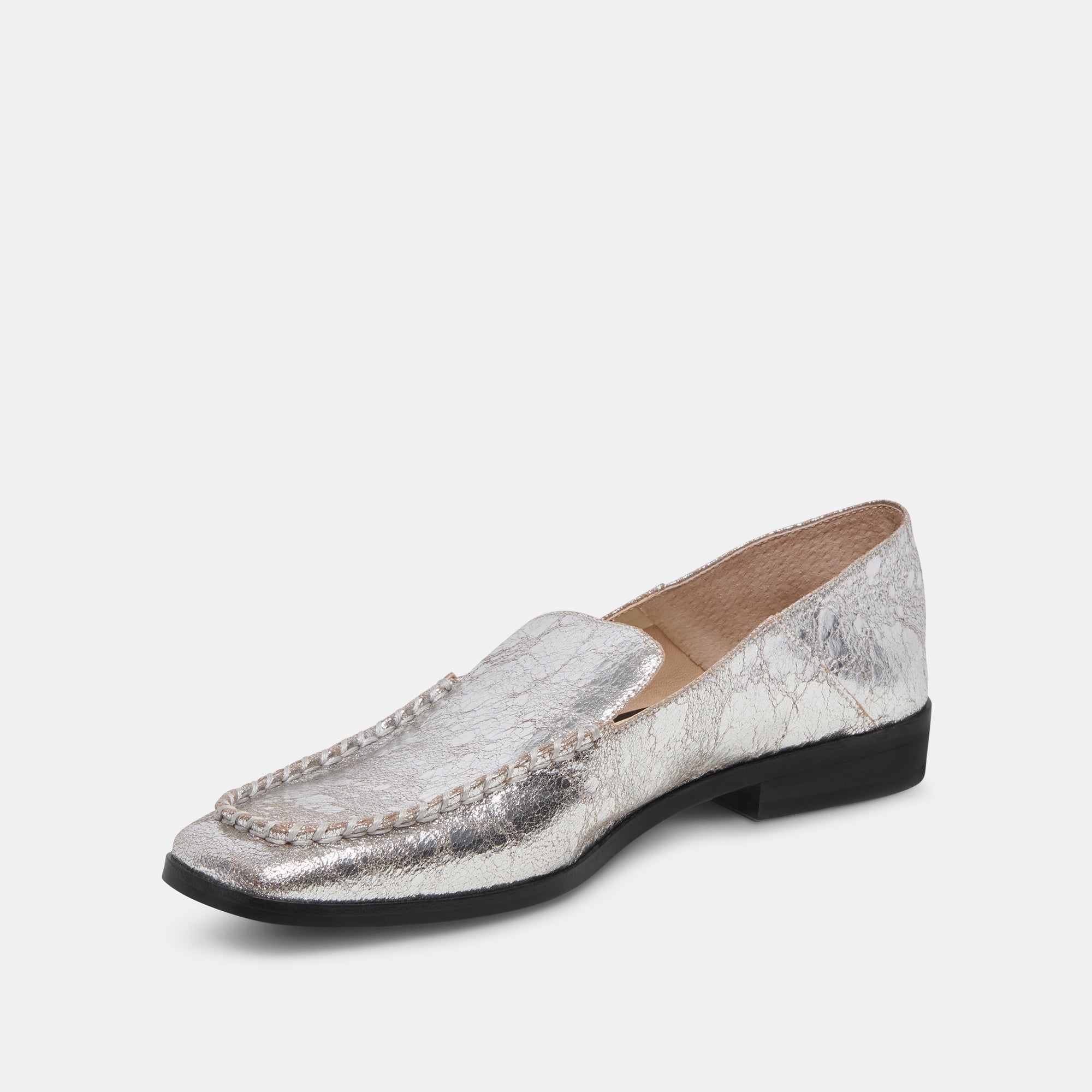 Beny Flats Silver Distressed Leather | Silver Leather Flats for Women
 – Dolce Vita / Dolce Vita