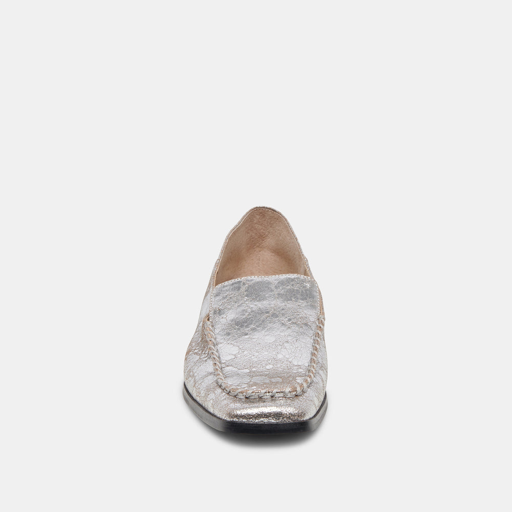 Beny Flats Silver Distressed Leather | Silver Leather Flats for Women
 – Dolce Vita / Dolce Vita