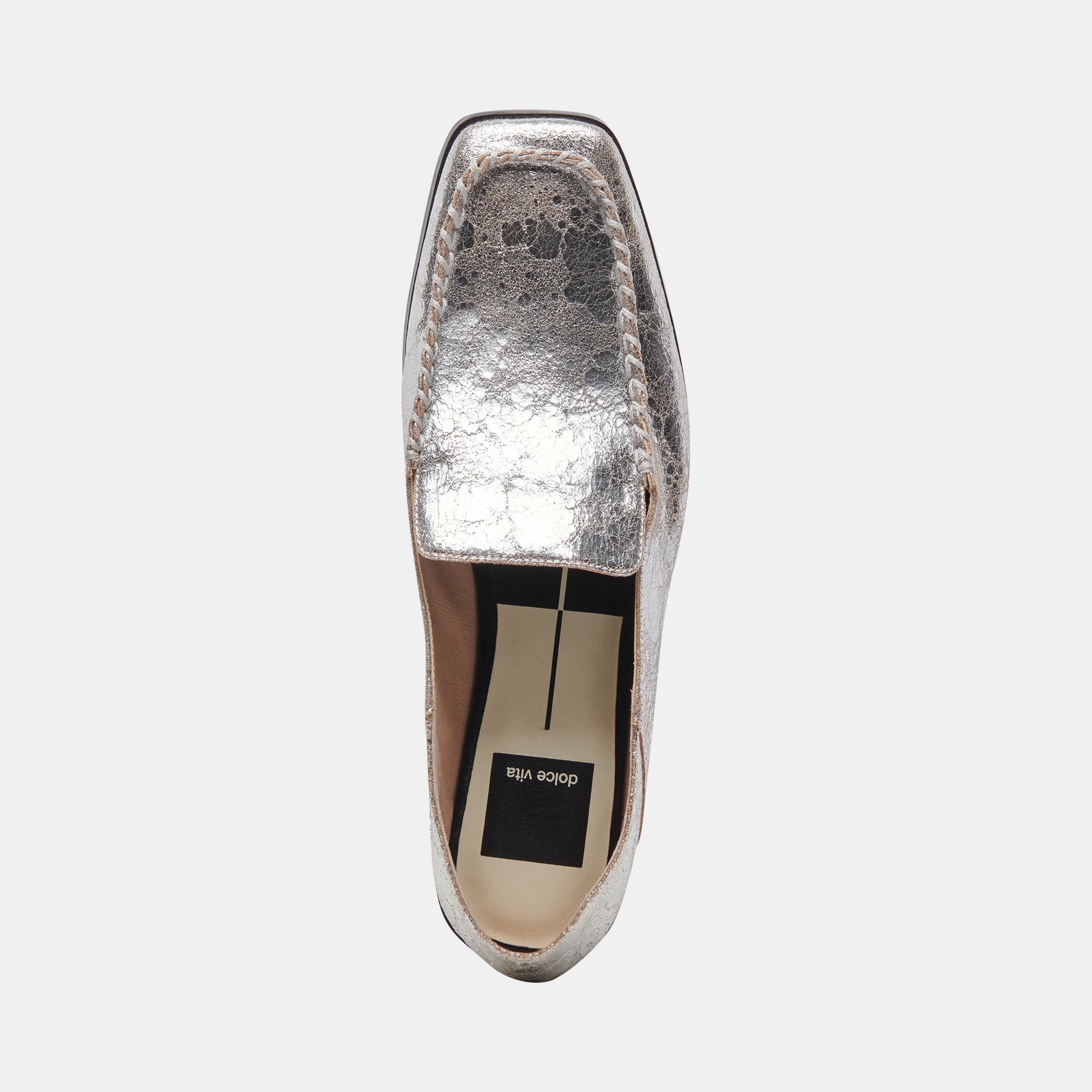 Beny Flats Silver Distressed Leather | Silver Leather Flats for Women
 – Dolce Vita / Dolce Vita
