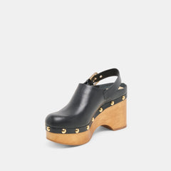 Adelan Black Leather Clogs / Dolce Vita