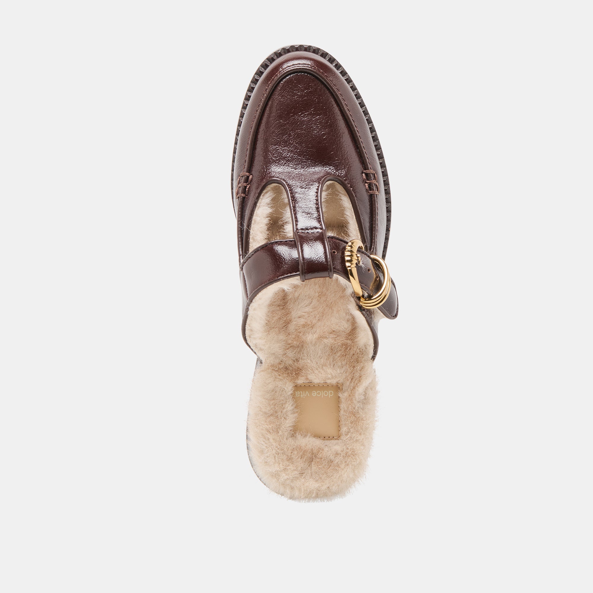 Harlah Plush Chocolate Leather Flats / Dolce Vita