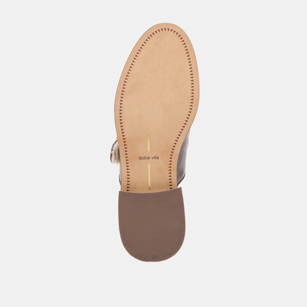 Harlah Plush Chocolate Leather Flats / Dolce Vita