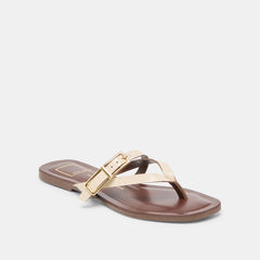 Piers Beige Croco Embossed Leather Sandals / Dolce Vita