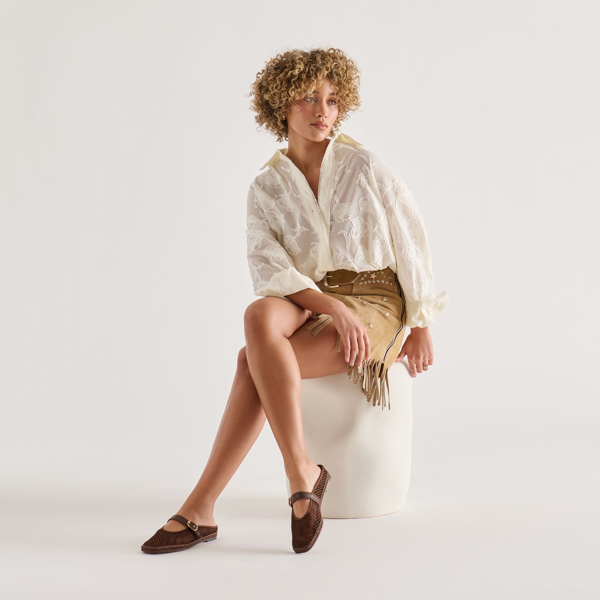 Milie Chocolate Woven Mesh Flats / Dolce Vita