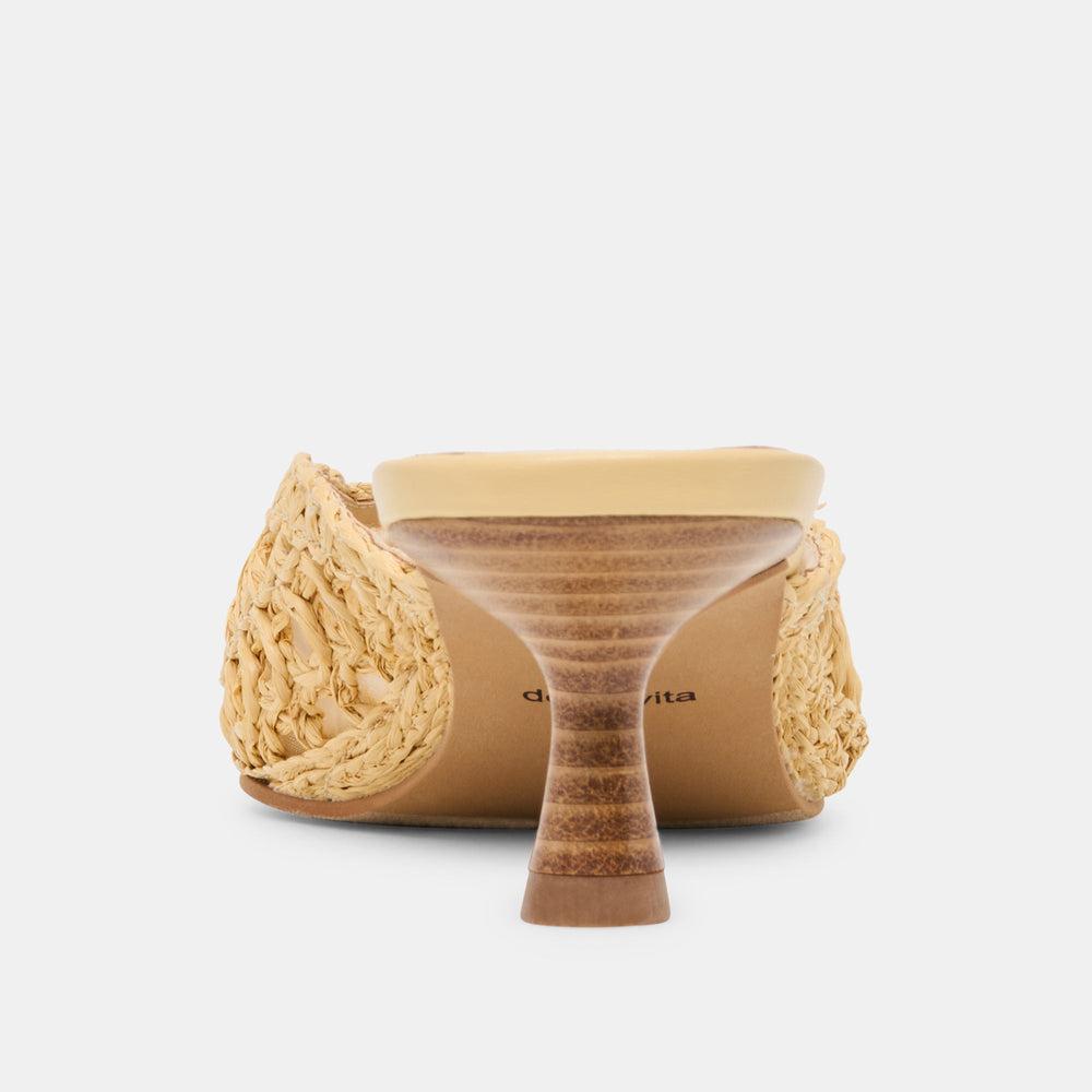 Cleo Loop Natural Raffia Heels / Dolce Vita