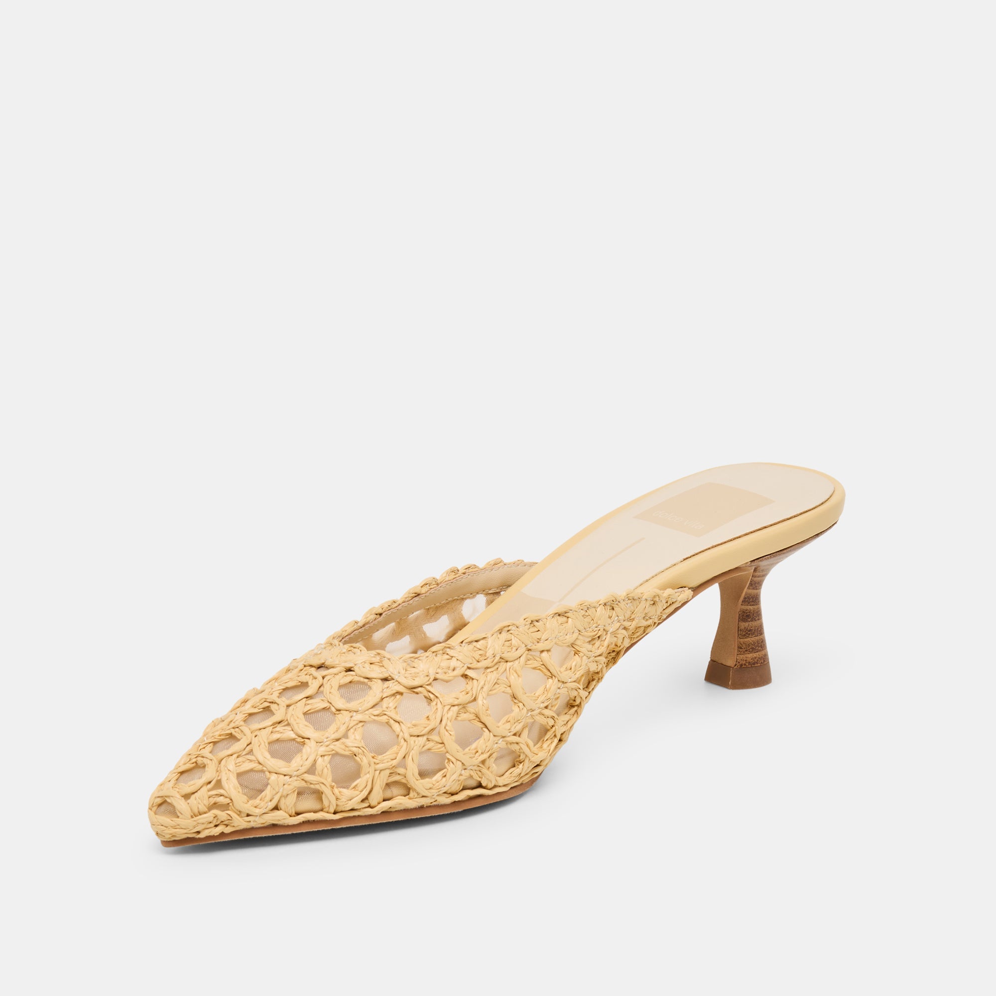 Cleo Loop Natural Raffia Heels / Dolce Vita