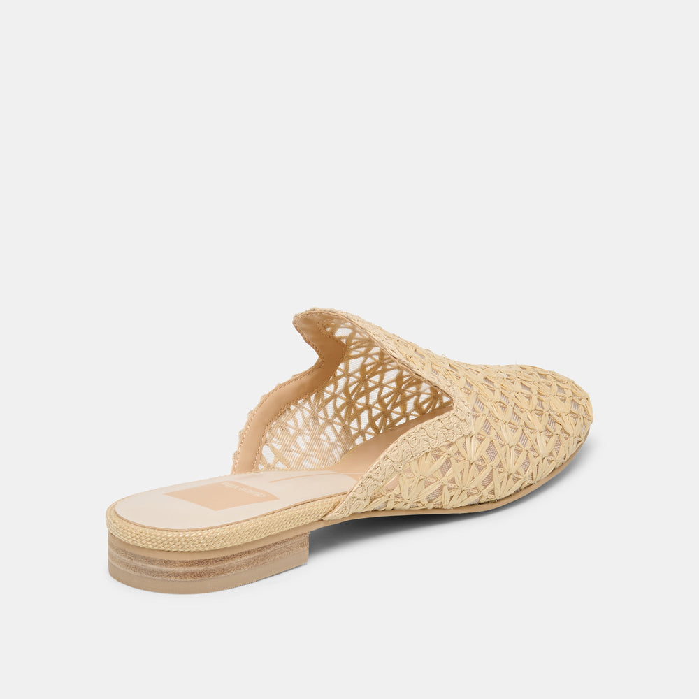 Kirt Lt Natural Cross Hatch Raffia Flats / Dolce Vita