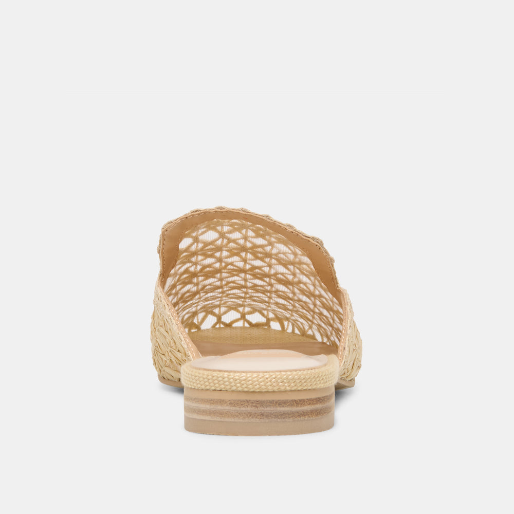 Kirt Lt Natural Cross Hatch Raffia Flats / Dolce Vita