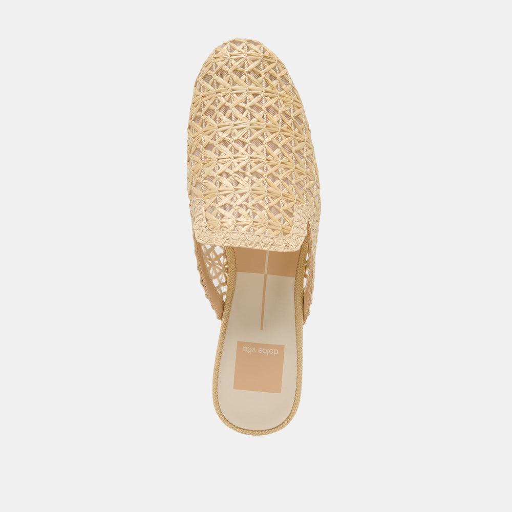 Kirt Lt Natural Cross Hatch Raffia Flats / Dolce Vita