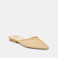 Elm Natural Cross Hatch Raffia Flats / Dolce Vita