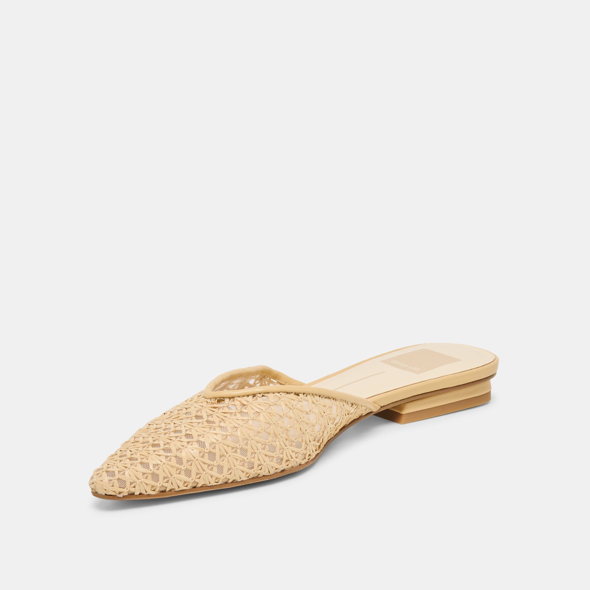 Elm Natural Cross Hatch Raffia Flats / Dolce Vita
