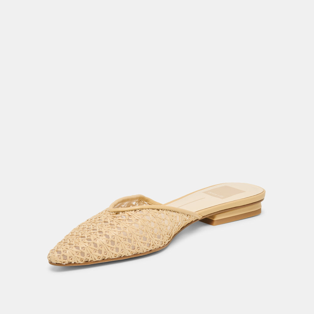 Elm Natural Cross Hatch Raffia Flats / Dolce Vita
