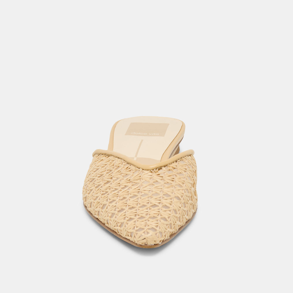 Elm Natural Cross Hatch Raffia Flats / Dolce Vita