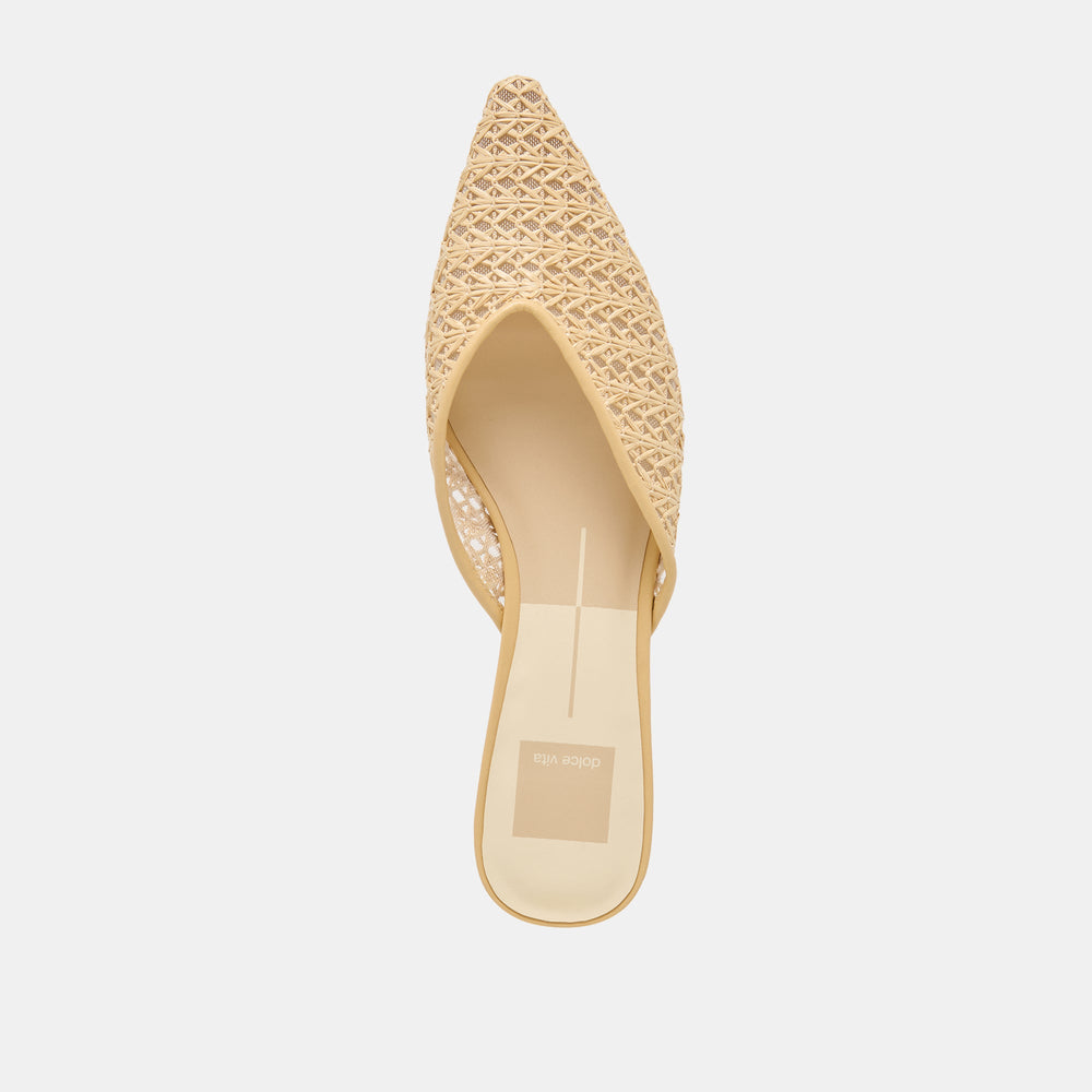Elm Natural Cross Hatch Raffia Flats / Dolce Vita