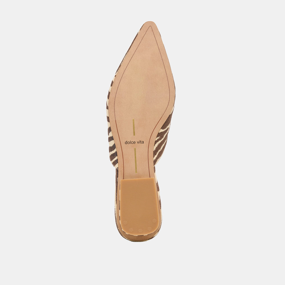 Elm Beige Zebra Raffia Flats / Dolce Vita