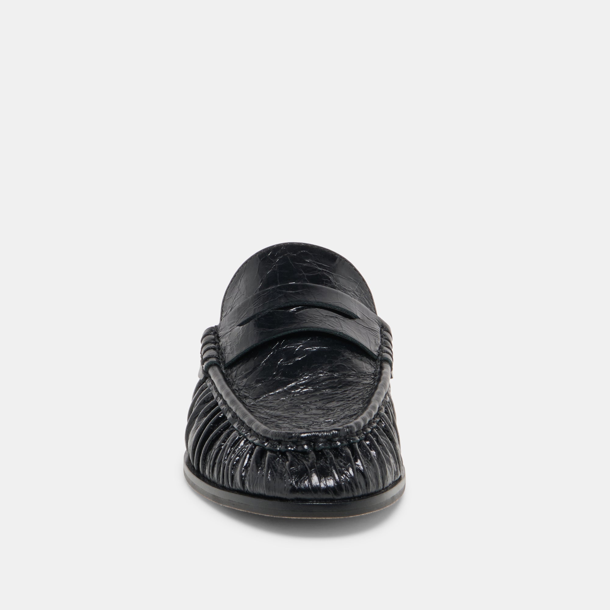 BETZY Midnight Crinkle Patent Closed-Toe Slip-On Loafers / Dolce Vita