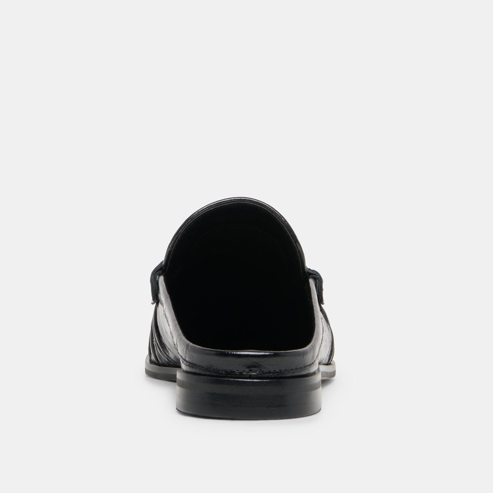 BETZY Midnight Crinkle Patent Closed-Toe Slip-On Loafers / Dolce Vita