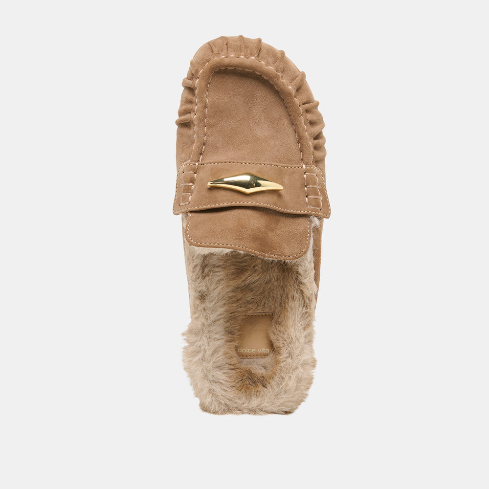 Jodero Plush Mushroom Suede Flats / Dolce Vita