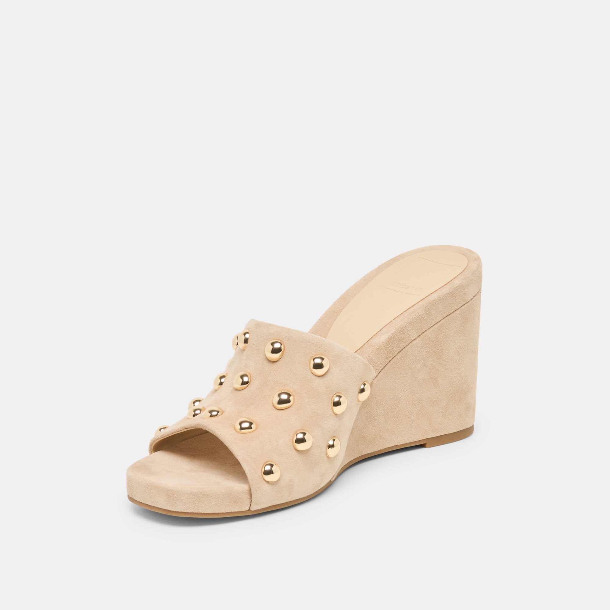 Holta Stud Camel Suede Wedges / Dolce Vita