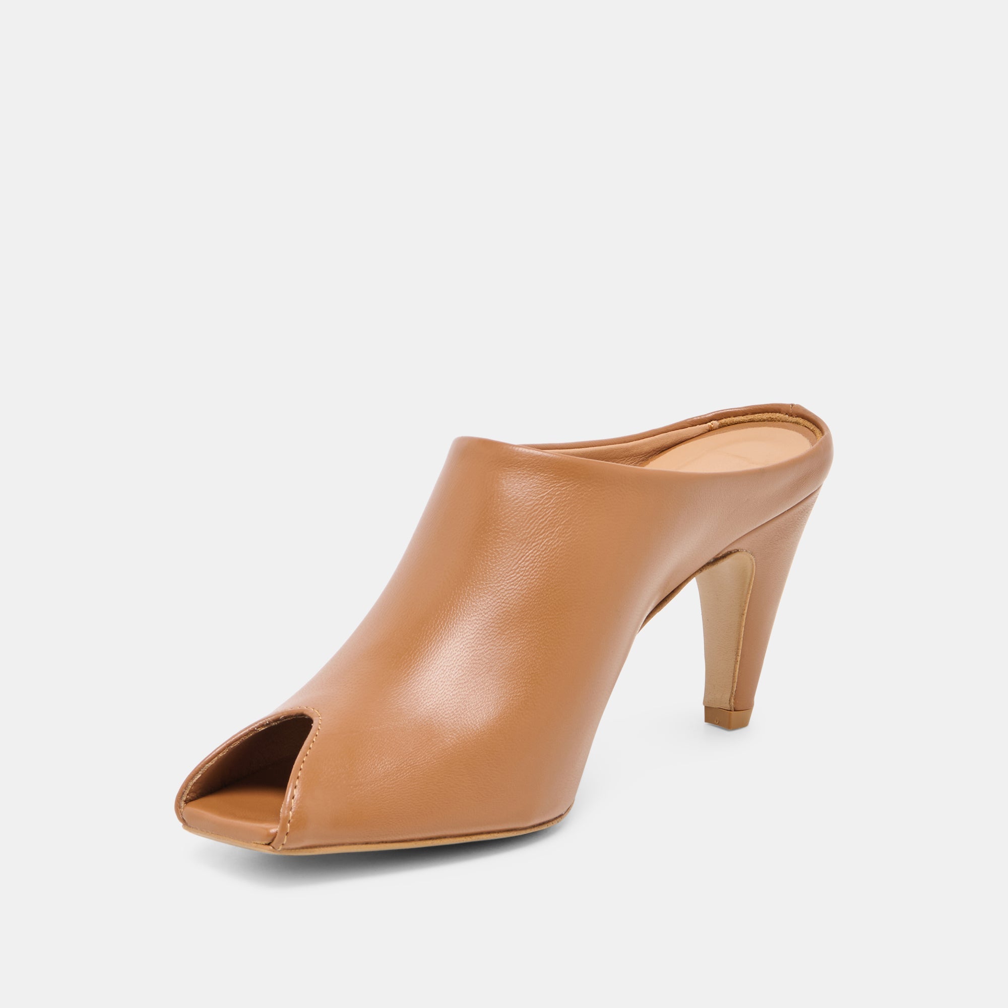 MERY Brown Leather Peep-Toe Heels / Dolce Vita