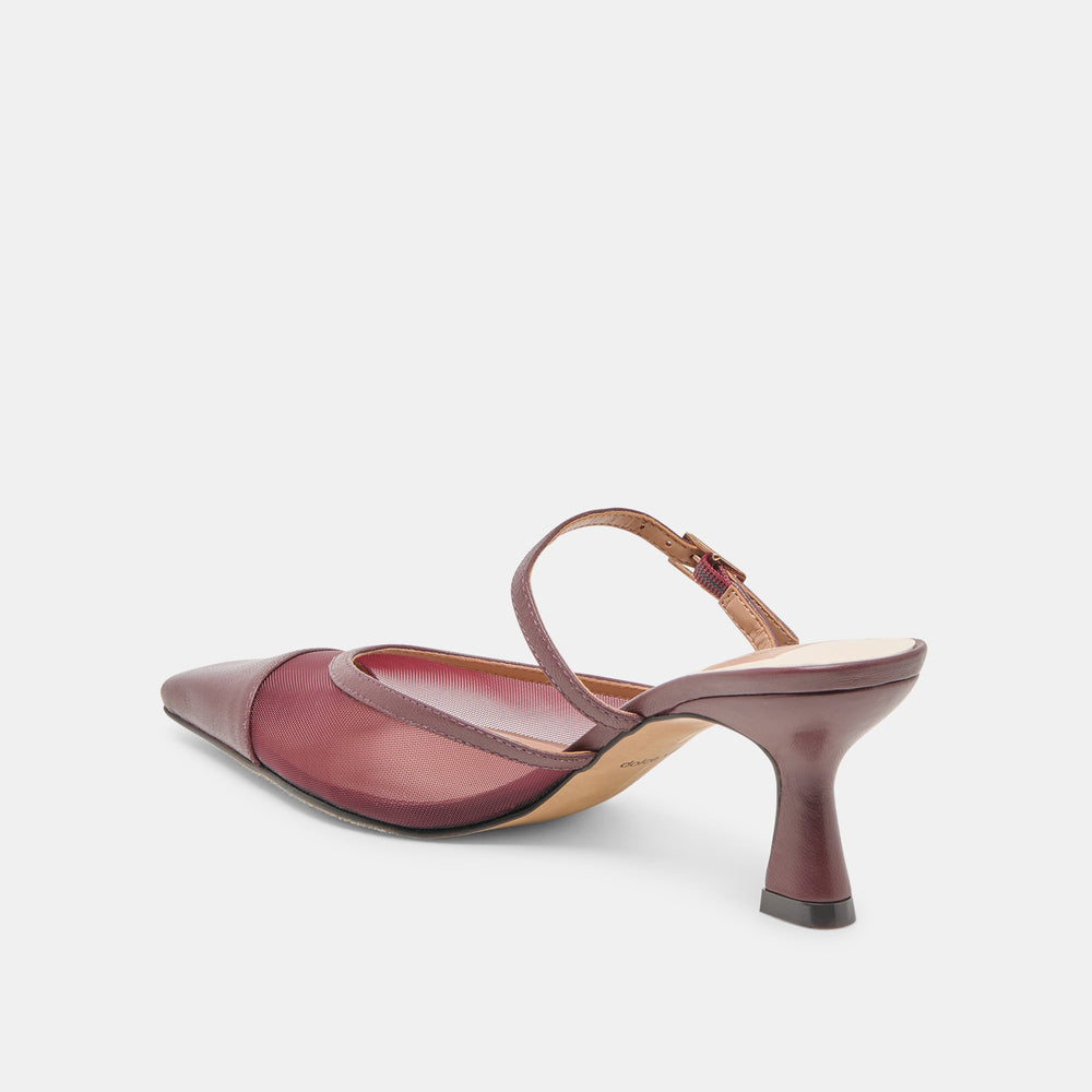 Loyd Burgundy Mesh Heels / Dolce Vita