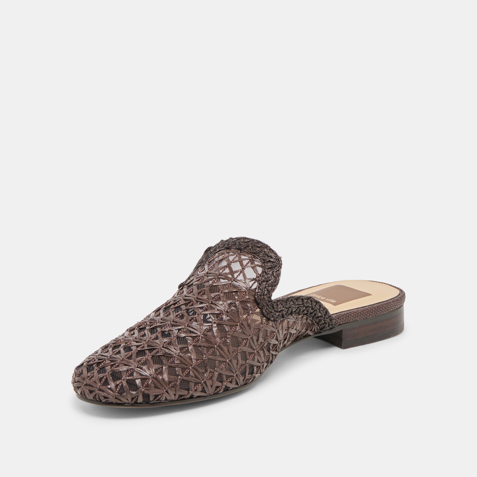 Kirt Chocolate Cross Hatch Raffia Flats / Dolce Vita