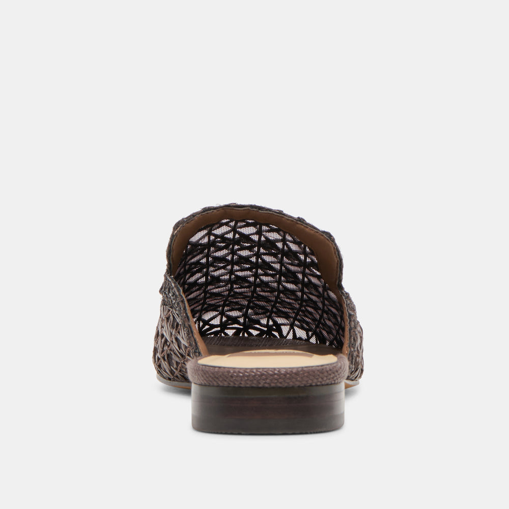 Kirt Chocolate Cross Hatch Raffia Flats / Dolce Vita
