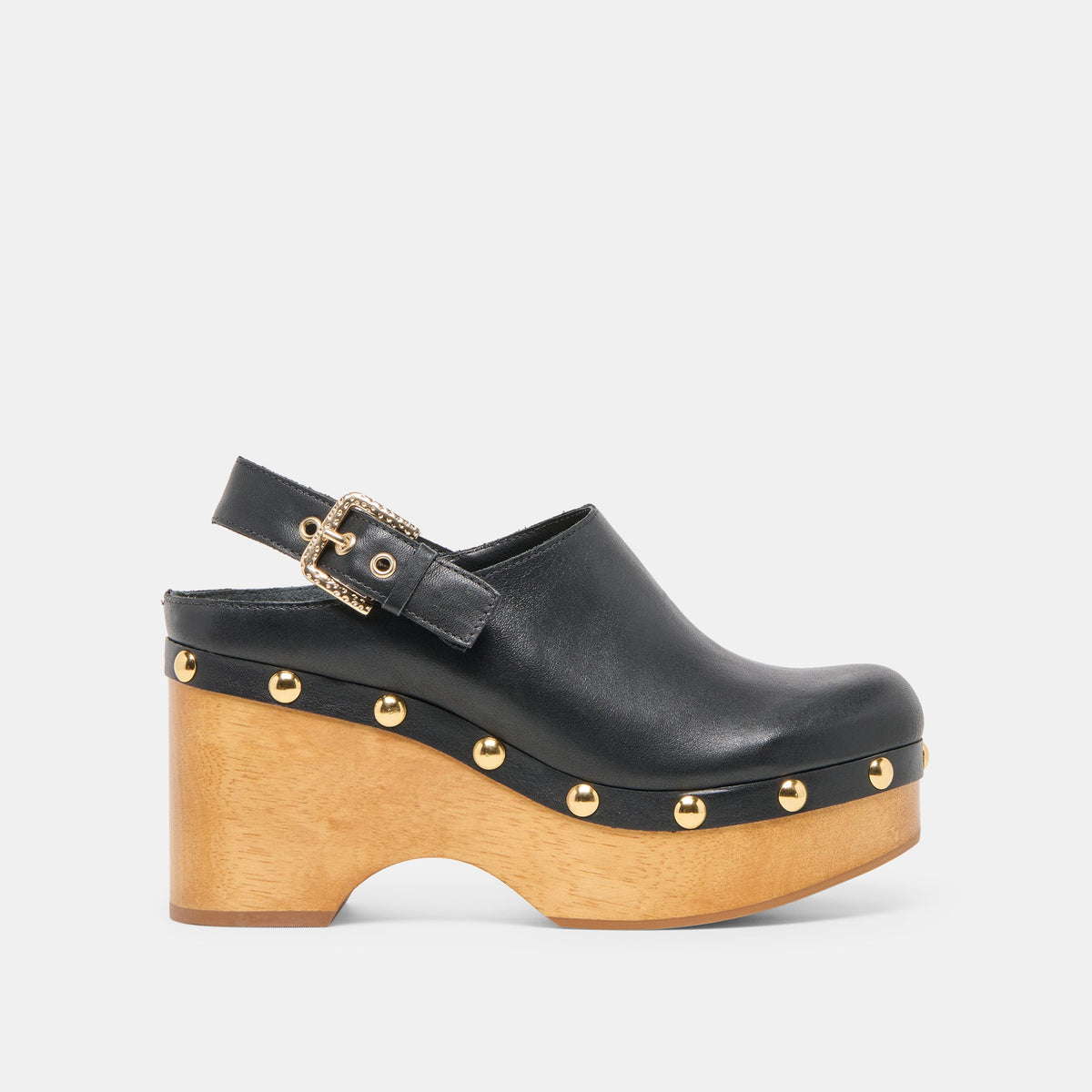 Adelan Black Leather Clogs / Dolce Vita