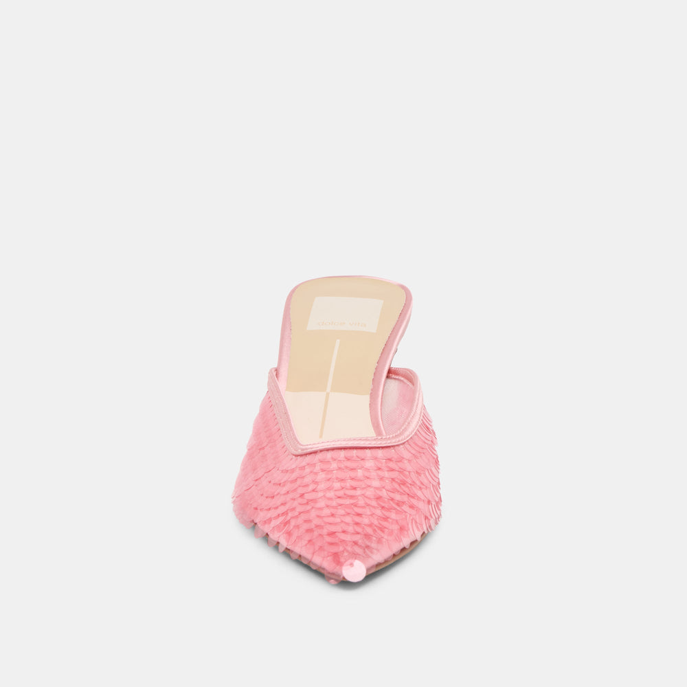 Cleo Sequin Light Pink Sequin Heels / Dolce Vita