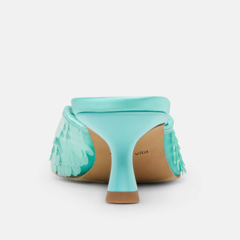 Cleo Sequin Aqua Sequin Heels / Dolce Vita