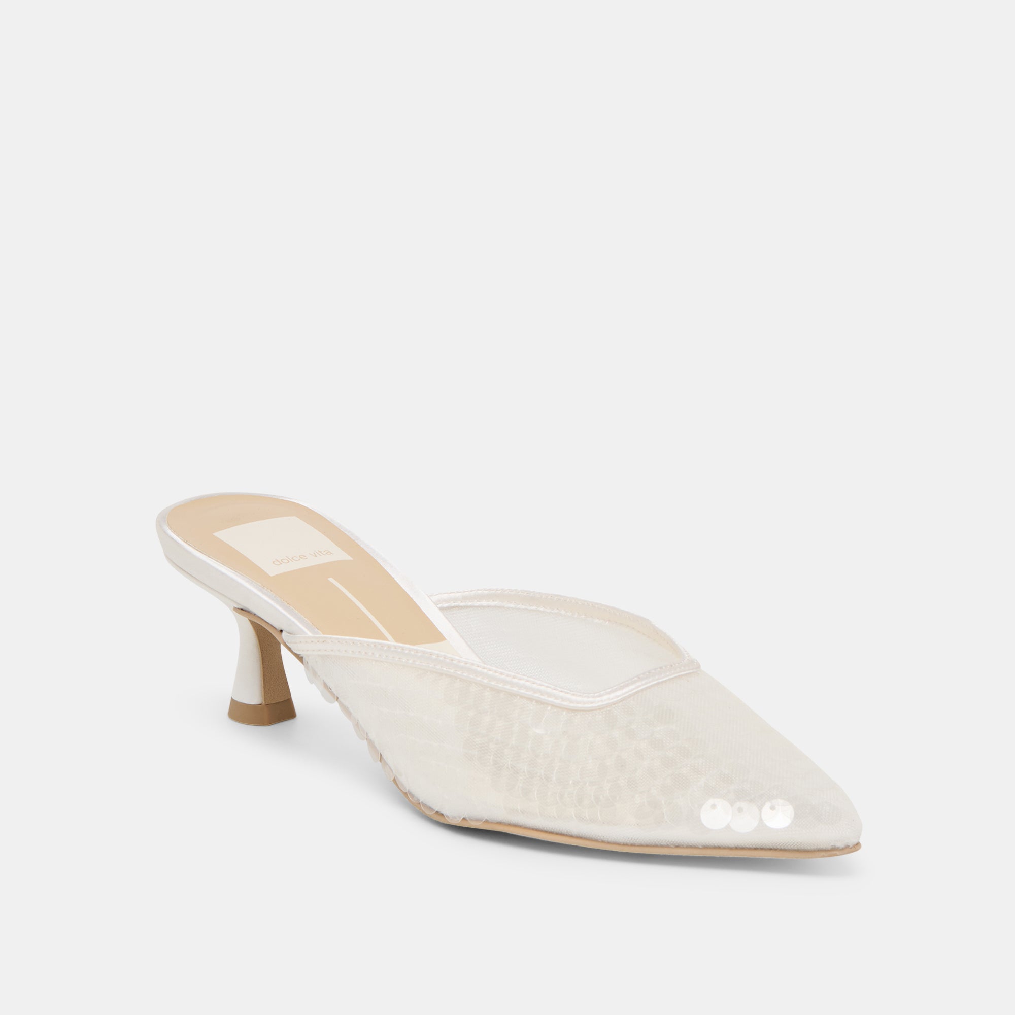 Cleo Ivory Sequin Heels / Dolce Vita