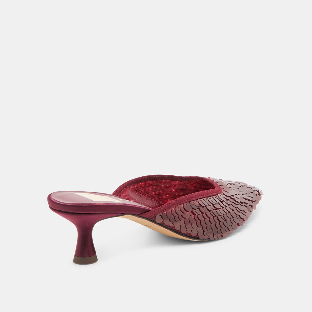 Cleo Cranberry Sequin Heels / Dolce Vita