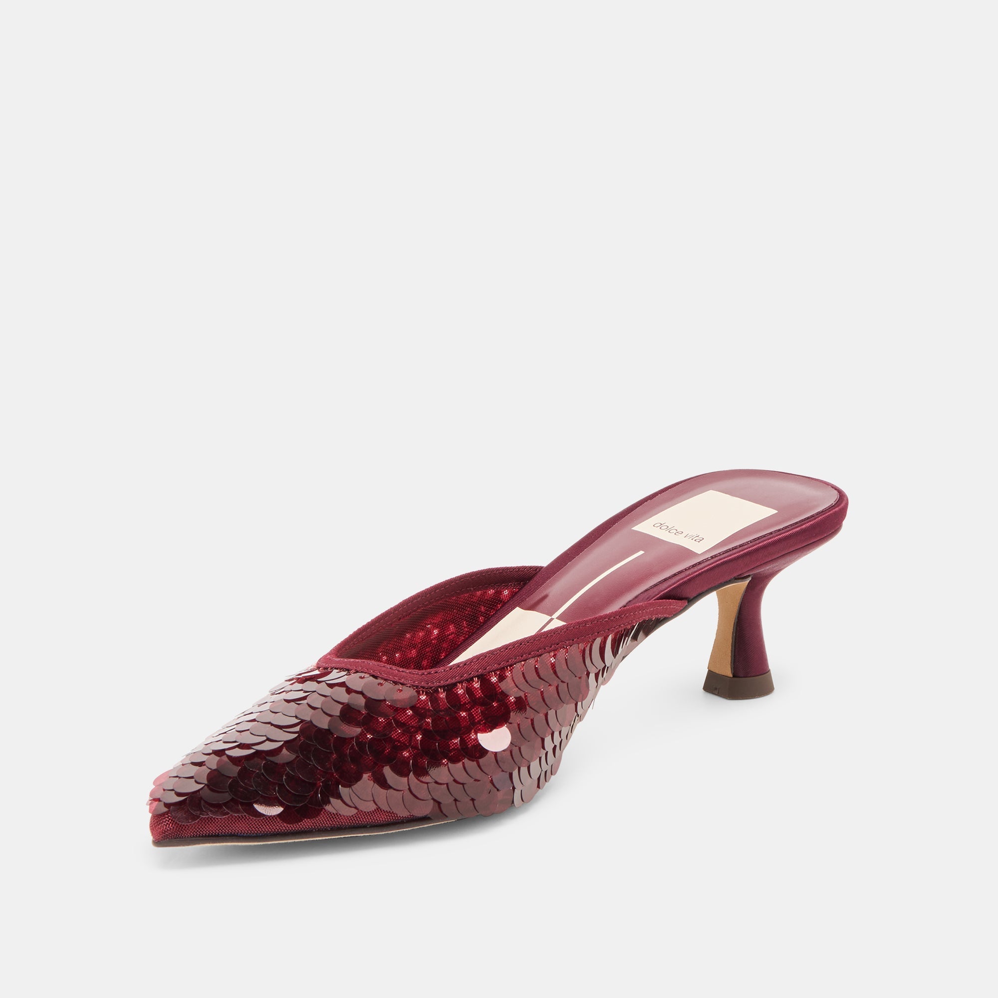 Cleo Cranberry Sequin Heels / Dolce Vita
