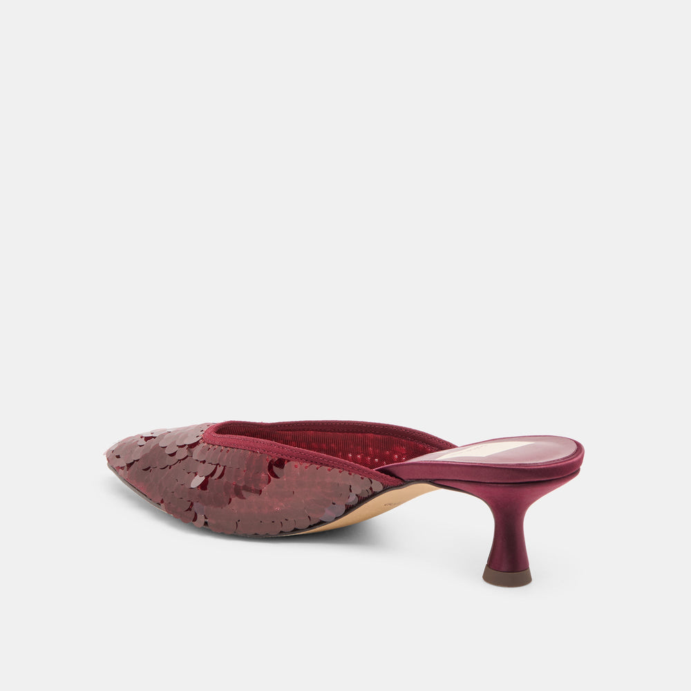Cleo Cranberry Sequin Heels / Dolce Vita