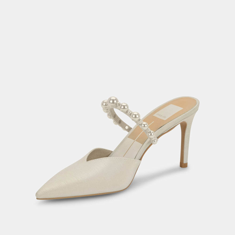 KANIKA Pearl Heels Vanilla Silk | Vanilla Silk Pearl Tapered Heels
 – Dolce Vita / Dolce Vita