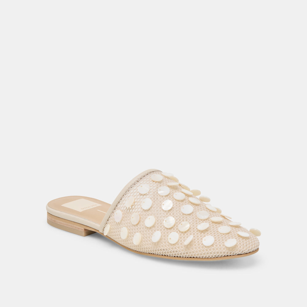 Rova Bead Ivory Disc Mesh Flats / Dolce Vita
