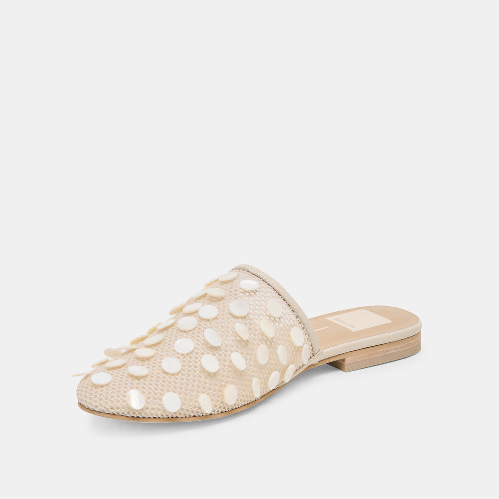 Rova Bead Ivory Disc Mesh Flats / Dolce Vita