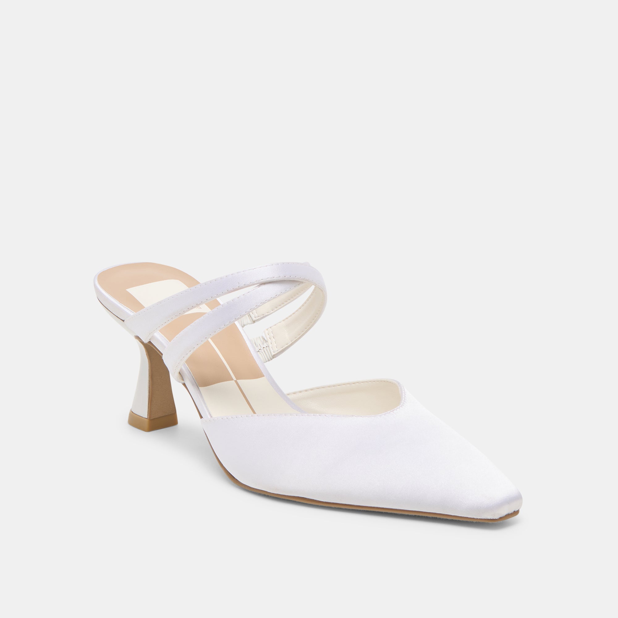Linore True White Satin Heels / Dolce Vita