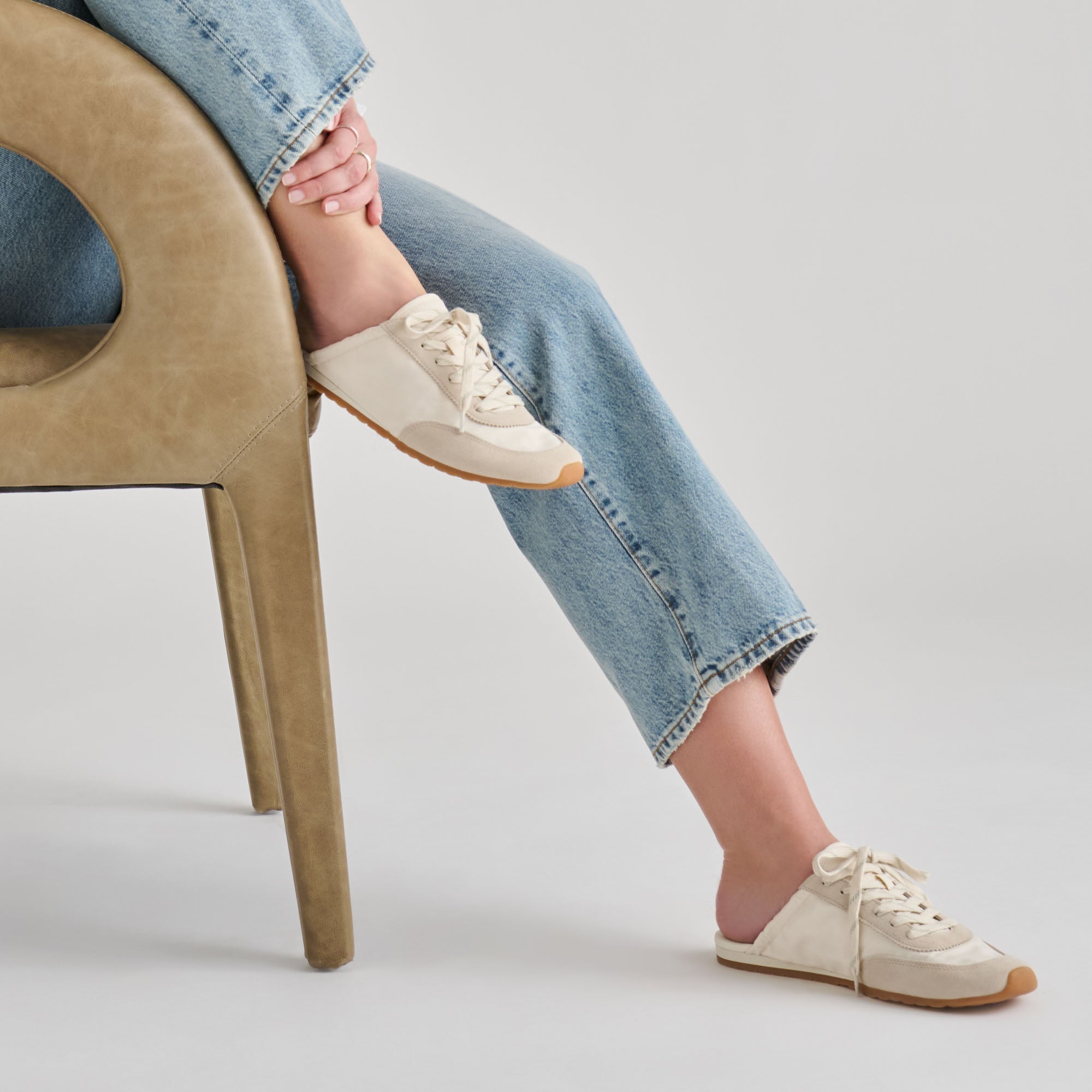 Daris White Nylon Sneakers / Dolce Vita