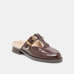 Harlah Plush Chocolate Leather Flats / Dolce Vita