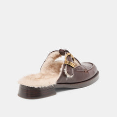 Harlah Plush Chocolate Leather Flats / Dolce Vita