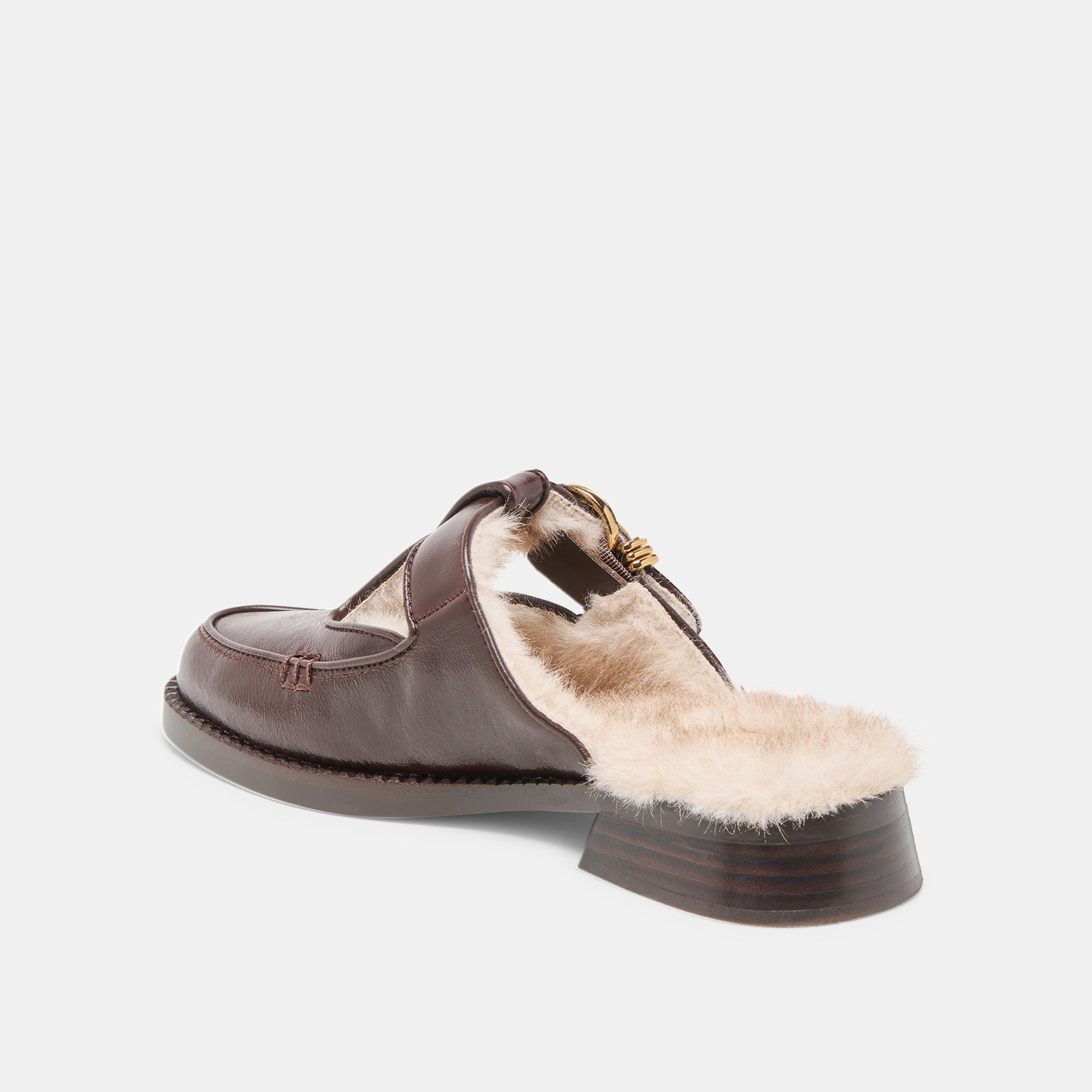 Harlah Plush Chocolate Leather Flats / Dolce Vita