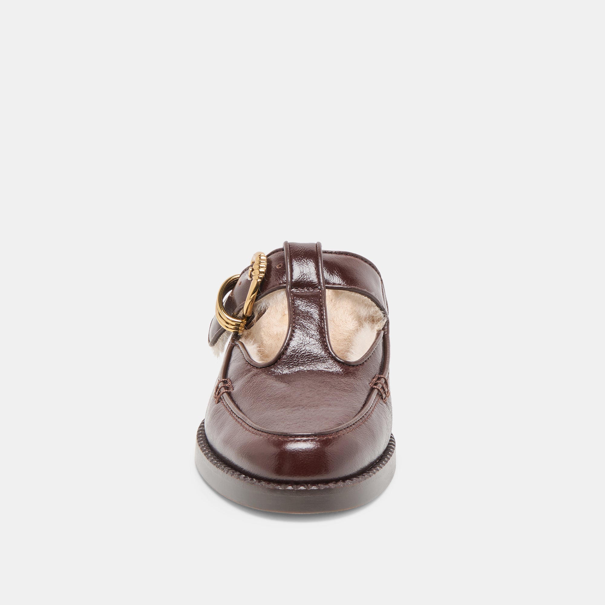 Harlah Plush Chocolate Leather Flats / Dolce Vita