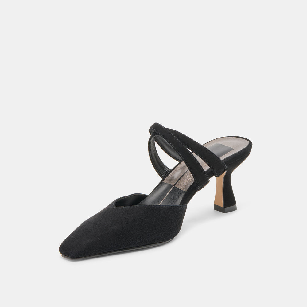 Linore Onyx Suede Heels / Dolce Vita