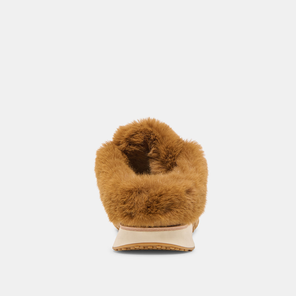 Izzey Plush Lt Brown Suede Sneakers / Dolce Vita