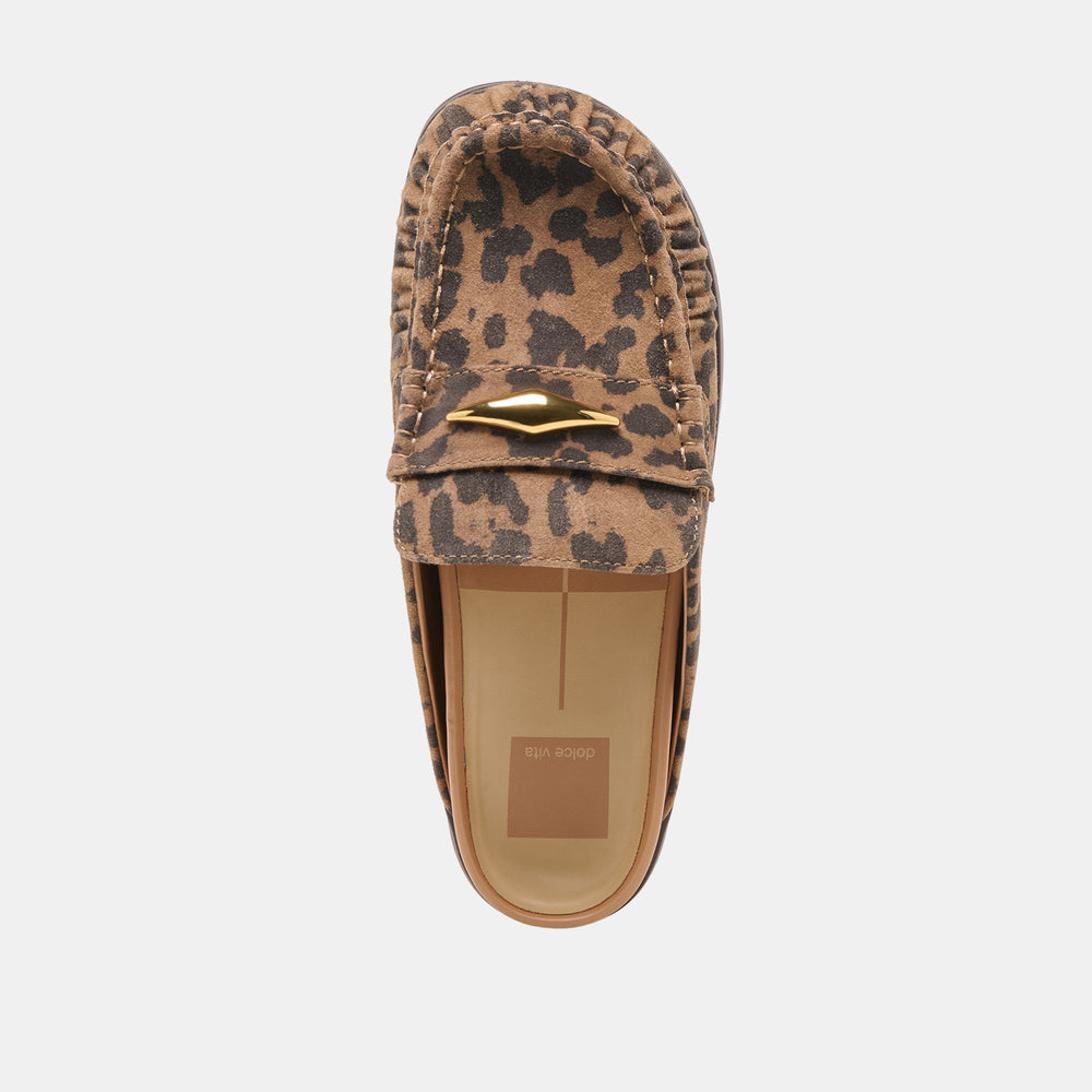Jodero Brown Leopard Printed Suede Flats / Dolce Vita
