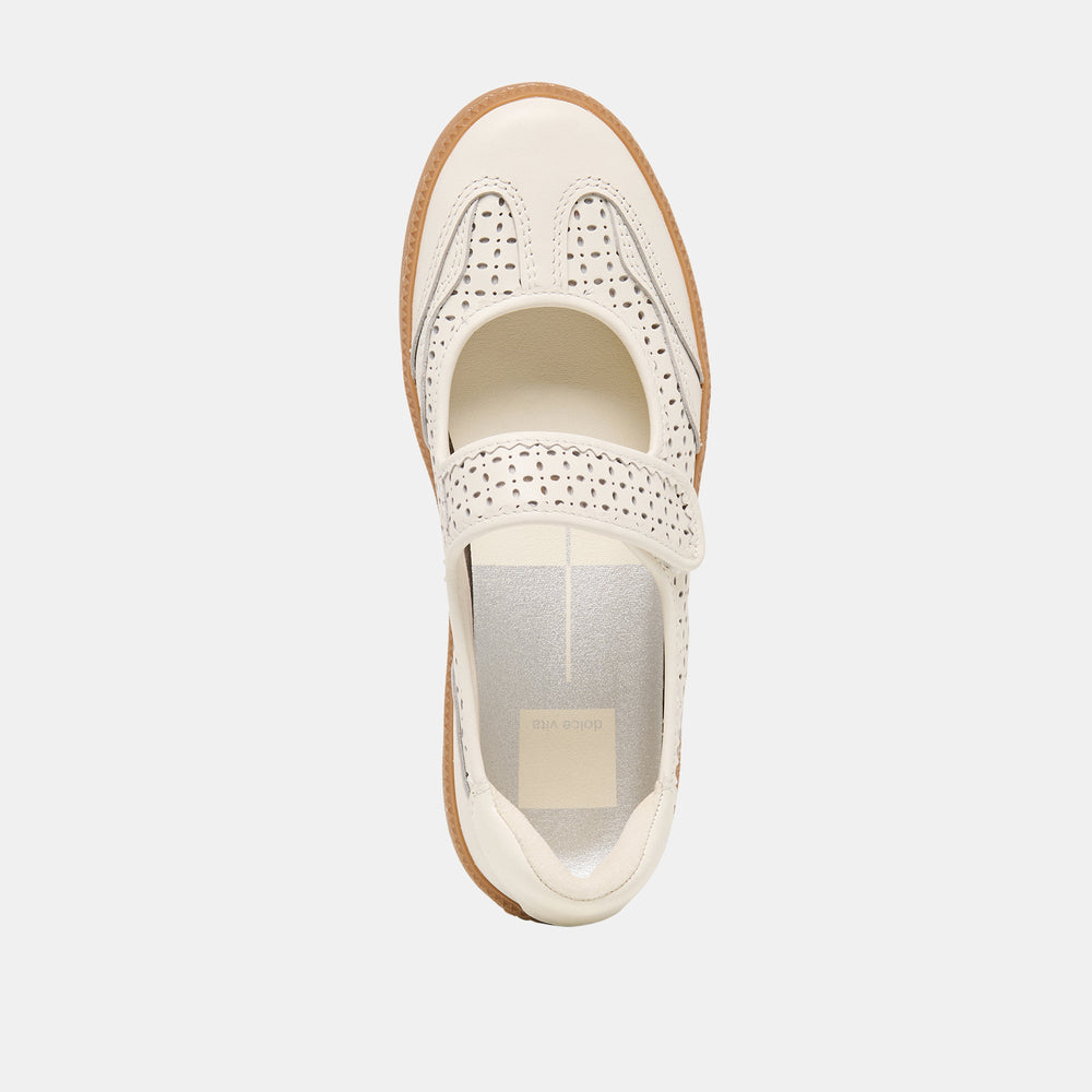 Nanet White Perforated Leather Sneakers / Dolce Vita