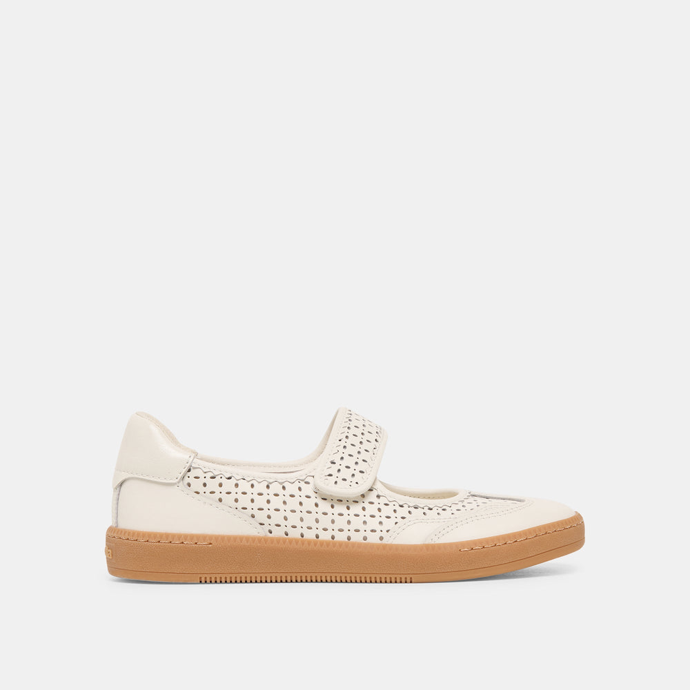 Nanet White Perforated Leather Sneakers / Dolce Vita
